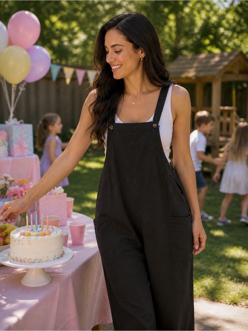 Black Overalls Jumper